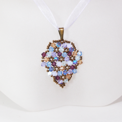 Pendant 40cm - Shea Grapes-Violet Organza - Pendant 40cm - Laiton bronze